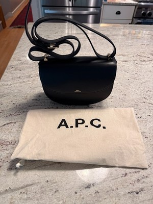 A.P.C. Genève Crossbody Bag Black Smooth Leather Gold Hardware w/Dust Bag