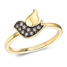 Le Vian 14K Yellow Gold Band Ring Bird Flame Chocolate Diamonds Jewelry for Her