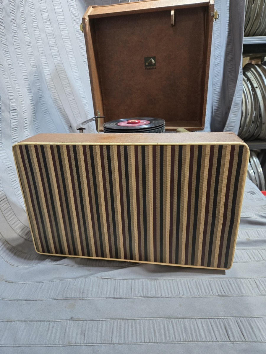 Vintage RCA Victor 1950s Phonograph Portable Suitcase Style Record