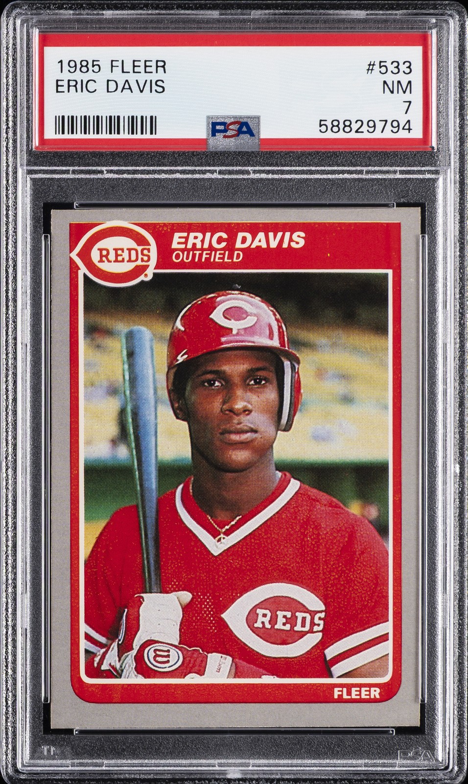 1985 FLEER #533 ERIC DAVIS ROOKIE RC PSA 7
