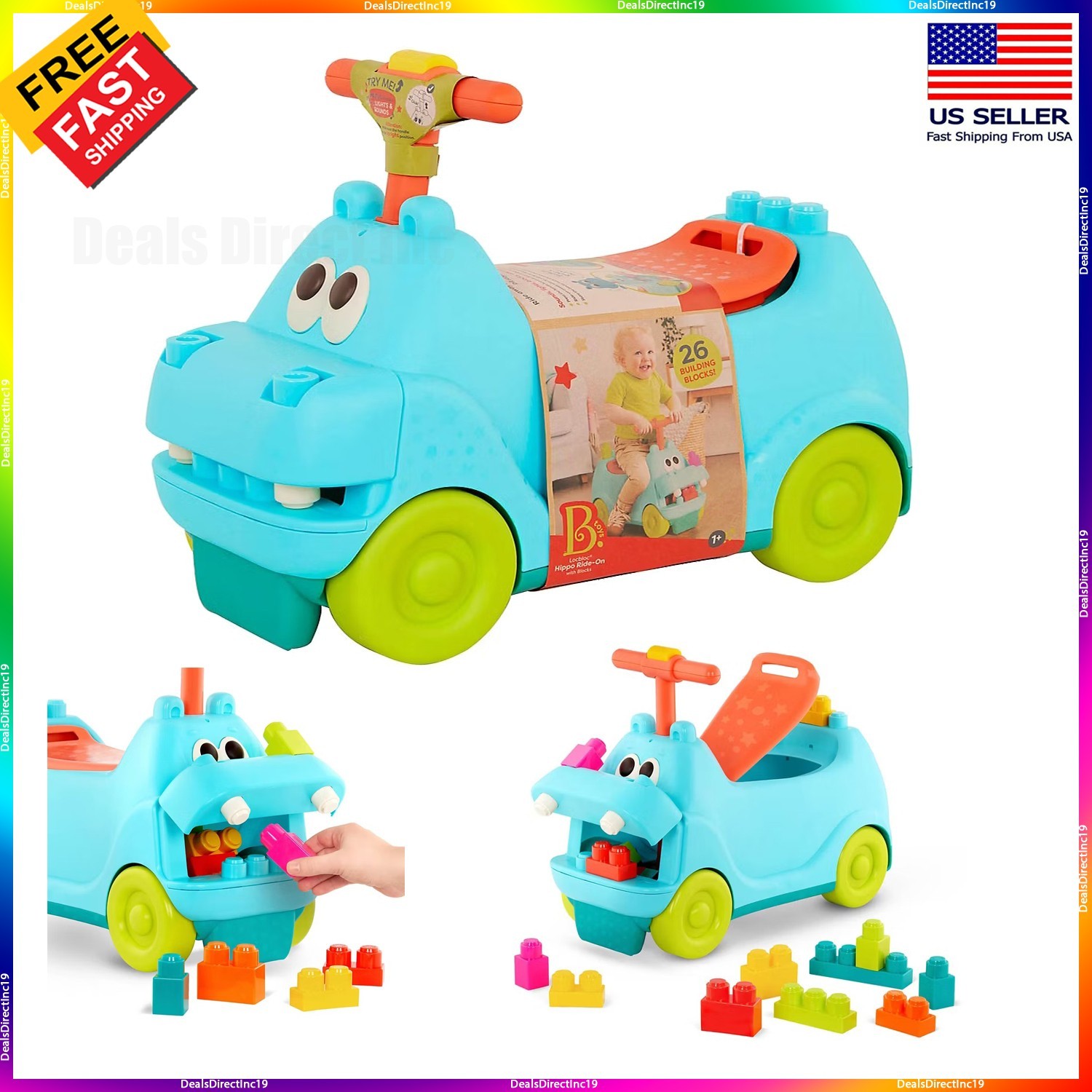 Ride on Toys for Toddlers Kids 1 2 3 year olds with Blocks R
