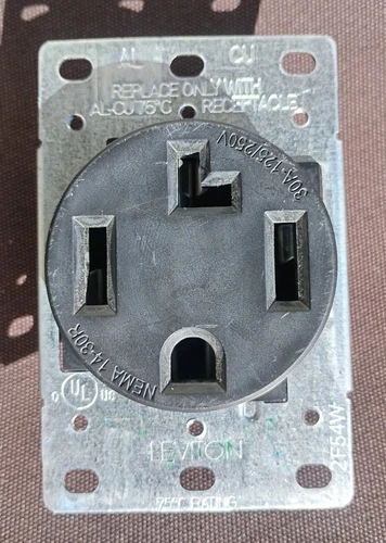 LEVITON AL-CU 4 Pin Receptacle For Stoves/ Dryer NEMA 14-30R 30A-125/250V