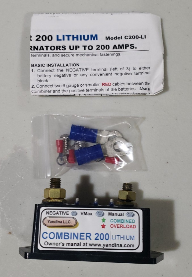 C200-LI Smart Shore by Hypertech (Yandina) Two Bank Lithium Battery Combiner, 175A