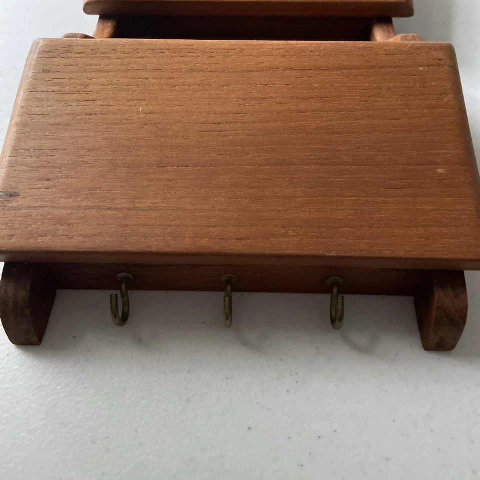 Ganchos organizadores de letras GoodWood vintage para colgar en la pared teca mediados de siglo MCM Boho Foto 4 de 4