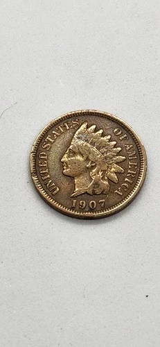 1907 United States Indian Head Cent Penny - Good