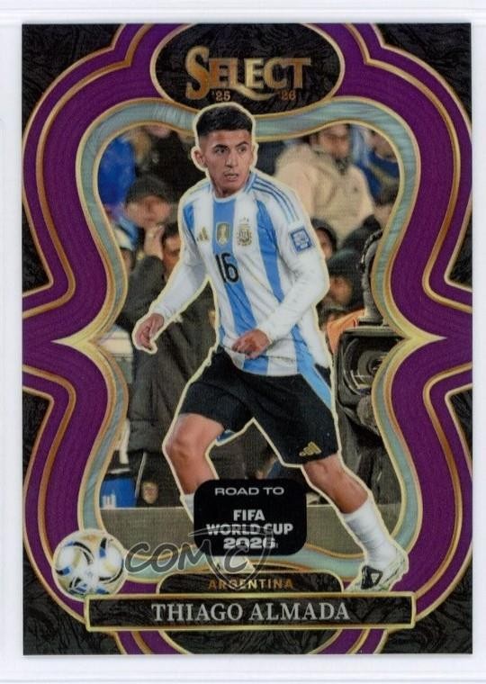 2025 Select Road to FIFA World Cup Mezzanine Purple Prizm /150 Thiago Almada 9o3