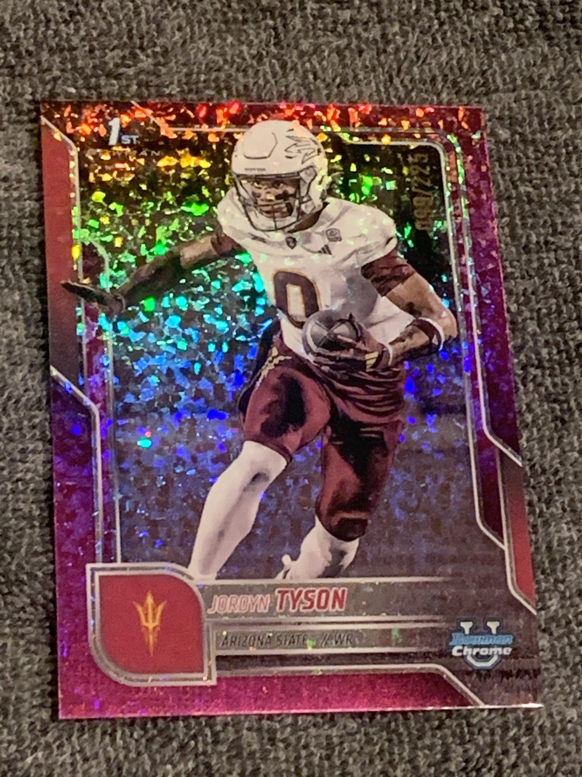 Jordyn Tyson 2025 Bowman Chrome U Fuchsia Mini-Diamond Refractor /225 #31