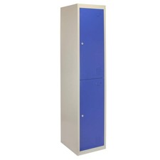 Metal Storage Lockers - Two Doors, Flatpacked, Blue