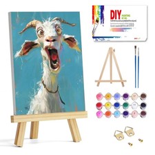 Funny Sheep Paint By Numbers Kit For Kids Beginners DIY Canvas Oil Art 8x12