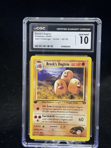 Brock's Dugtrio (1st Edition) graded CGC 10 for sale on eBay