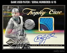 Chris Paul 2011 Panini Limited 6/15 Trophy Case Game Used Worn Patch Auto Prime
