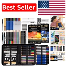 76-Piece Art Supplies Drawing Pencils Set for Creative Artists