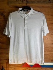 G/FORE Golf Peformance Polo Shirt Men's Size Medium White Geo Diamonds Pattern