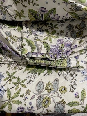Matouk Italy NWT 1pc F/Q Quilt 100% Linen Pomegranate Lilac 96 x99 