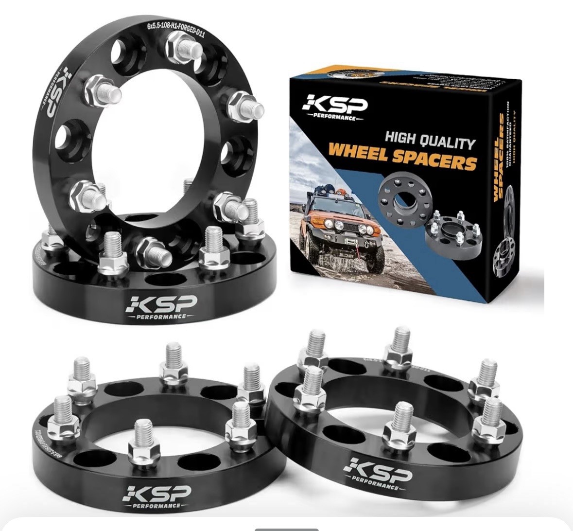 6X5.5 Wheel Spacers, KSP Forged 1"(25mm) 6x139.7mm to 6x139.7mm Thread Pitch Ga2