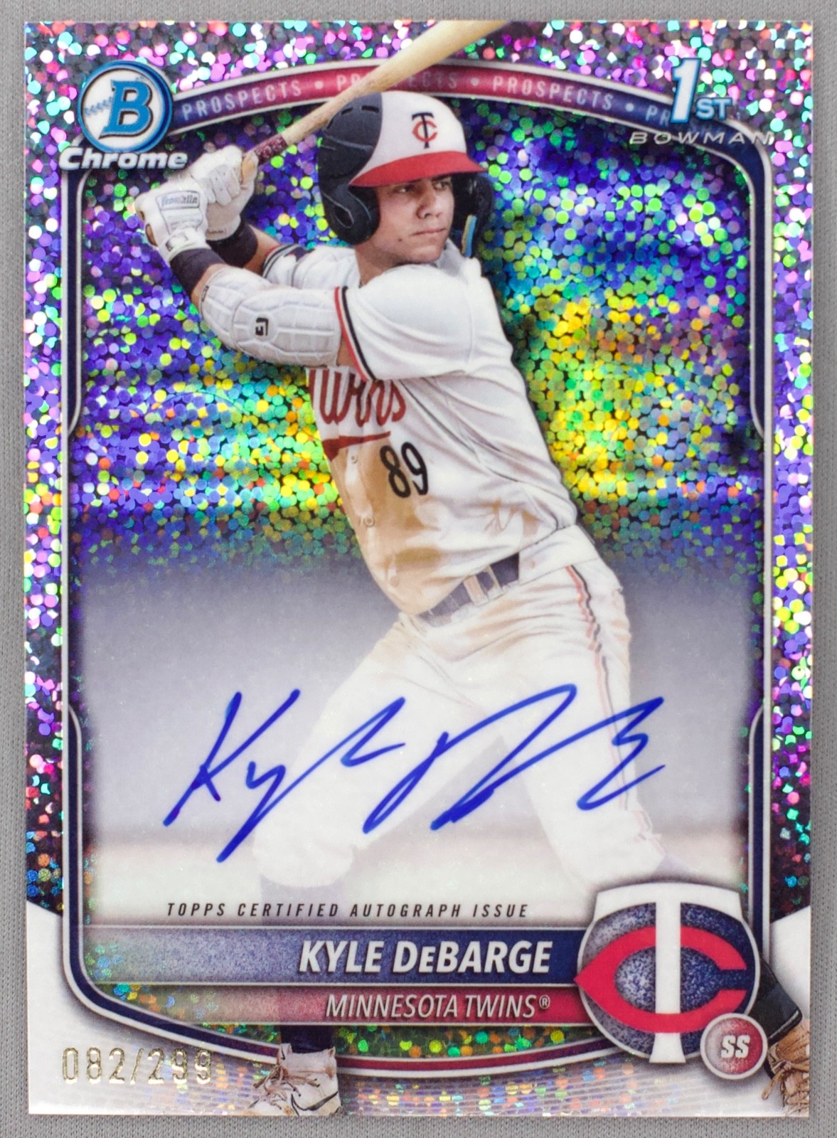 2025 Bowman Chrome Auto 1st Kyle DeBarge #CPA-KD Speckle Refractor /299 Twins