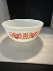 Pyrex Vintage Friendship Pattern 403 2.5 QT Mixing Bowl Red Orange Birds Flower