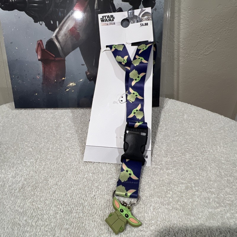 Disney Starwars The Mandalorian Baby Yoda Lanyard Grogu The Child Charm Keychain