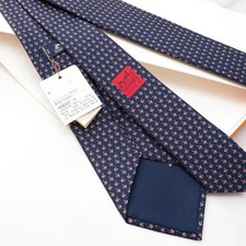 Hermes Navy Small Pattern Tie Unused 147x8cm Tag Included