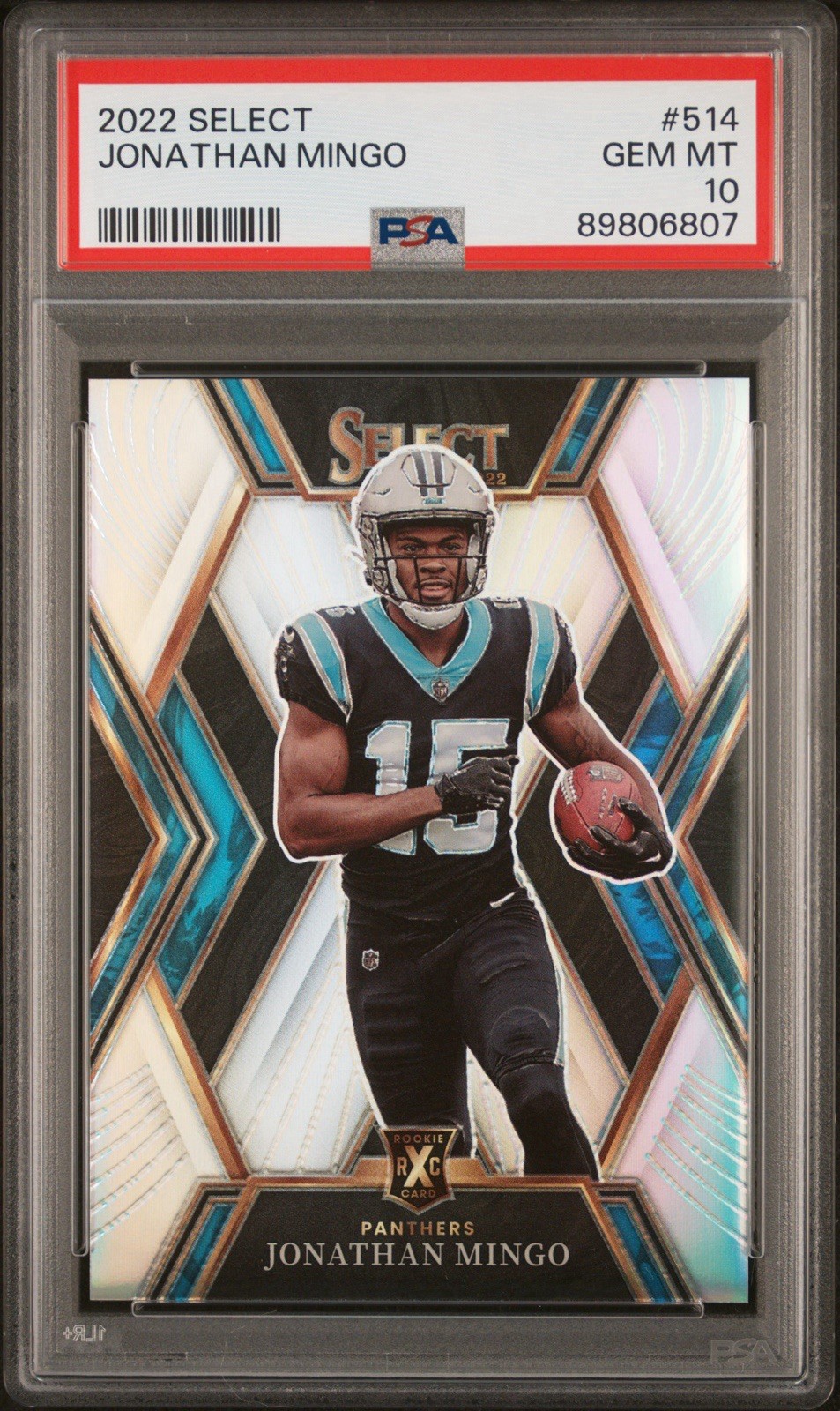 2022 Panini Select JONATHAN MINGO Rookie Silver Prizm XRC PSA 10  #514 RC