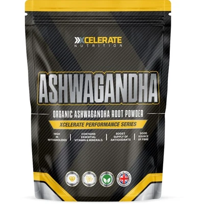 XCELERATE NUTRITION Organic Ashwagandha Root Powder Premium Root Indian Ginseng Ashwagandha Powder