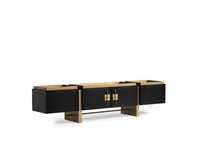 Sideboard Rtv Lowboard Tv StäNder Schwarz Modern Design Gold Holz