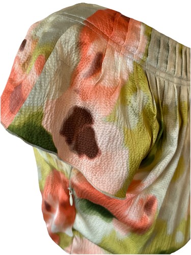 Anthropologie Tabitha Multicolor Silk Scoop Neck Short Sleeve Floral Dress Sz 6 - Picture 7 of 10