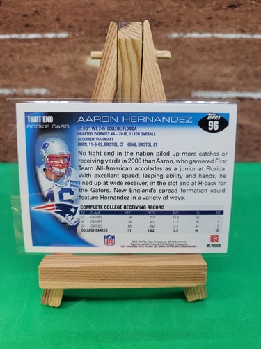2010 Topps New England Patriots Aaron Hernandez Rookie RC # 96 - Bild 2 von 2