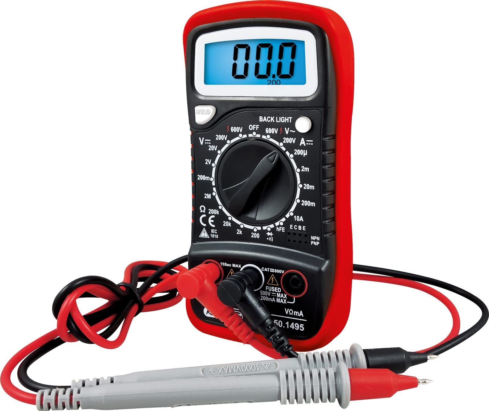 Multimètre digital 150.1495 avec boîtier rigide pour mesure de base