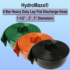 6 Bar Agricultural Grade PVC Lay Flat Discharge Hose - Green, Orange & Black