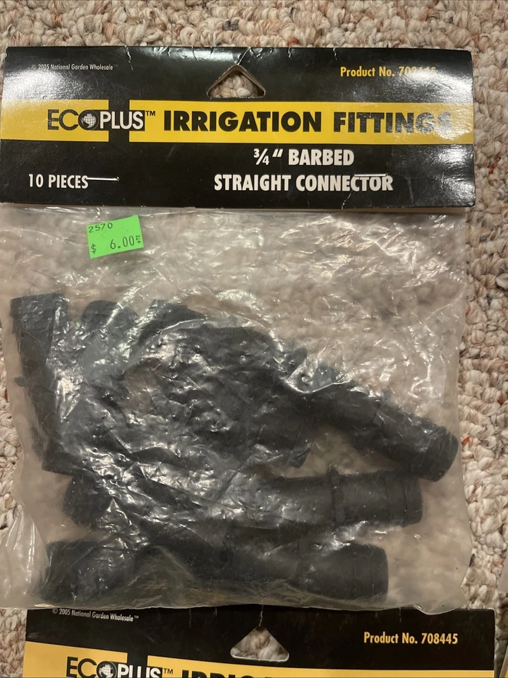 Eco Plus 3/4” Barbed Straight Connectors - Image 2 of 2