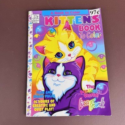 1996 Lisa Frank Kittens Book To Color Coloring Book Dalmation Press PARTLY USED