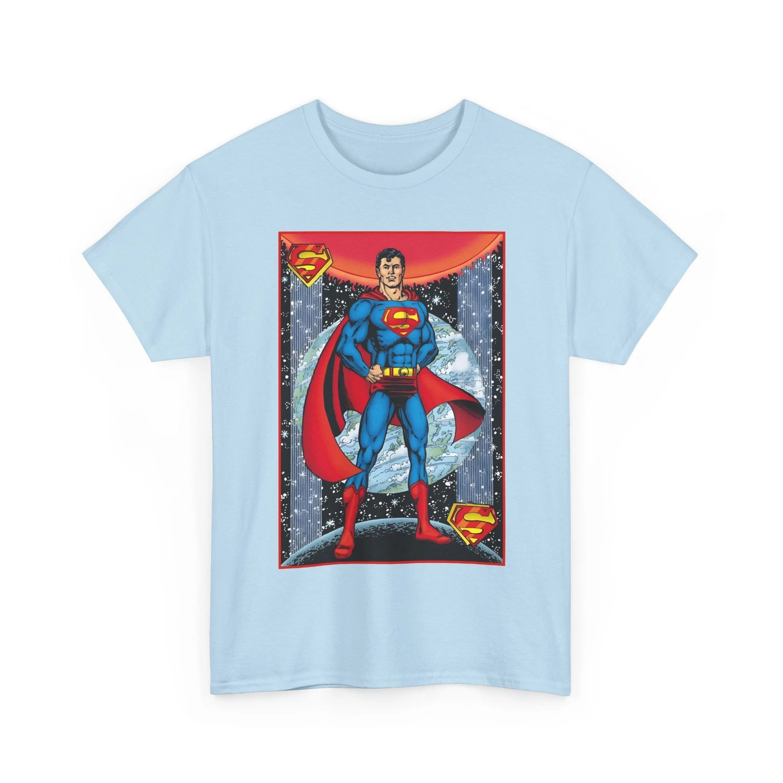 Superman T-Shirt - George Perez Justice League Postcard Art - DC Comics - 1980s
