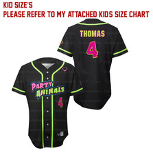 Savannah Bananas Party Animal Baseball Jersey 4 Kid Shirt Youth Size TMB5613