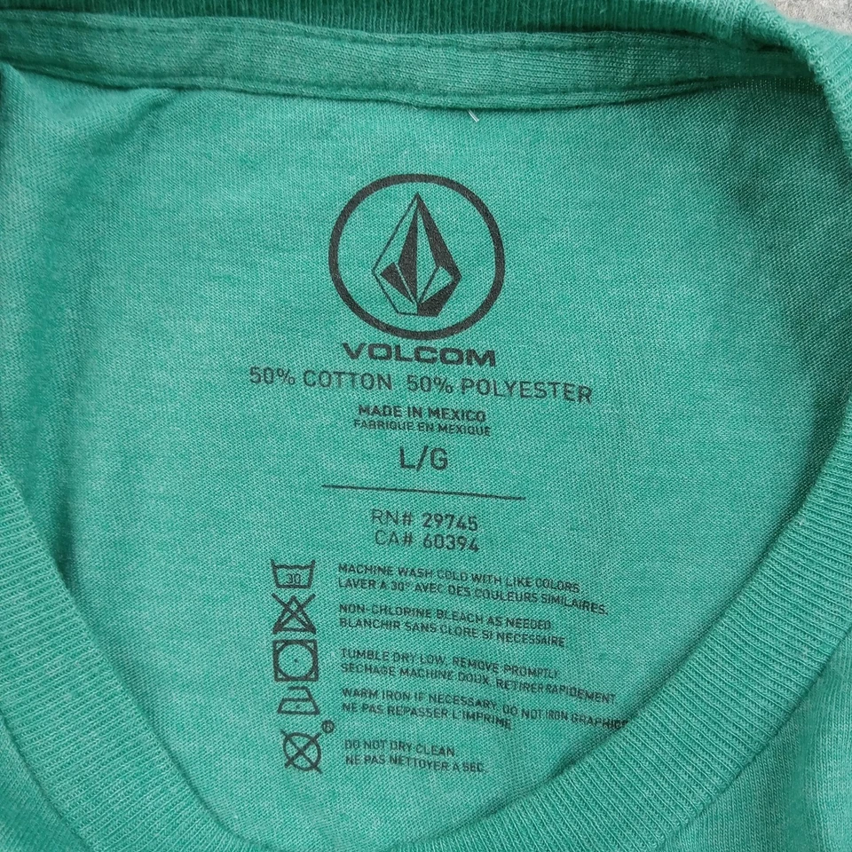 Volcom Shirt Mens Large Green Surf Graphic Tee Hawaii Maui Short Sleeve Crewneck - Image 3 of 4