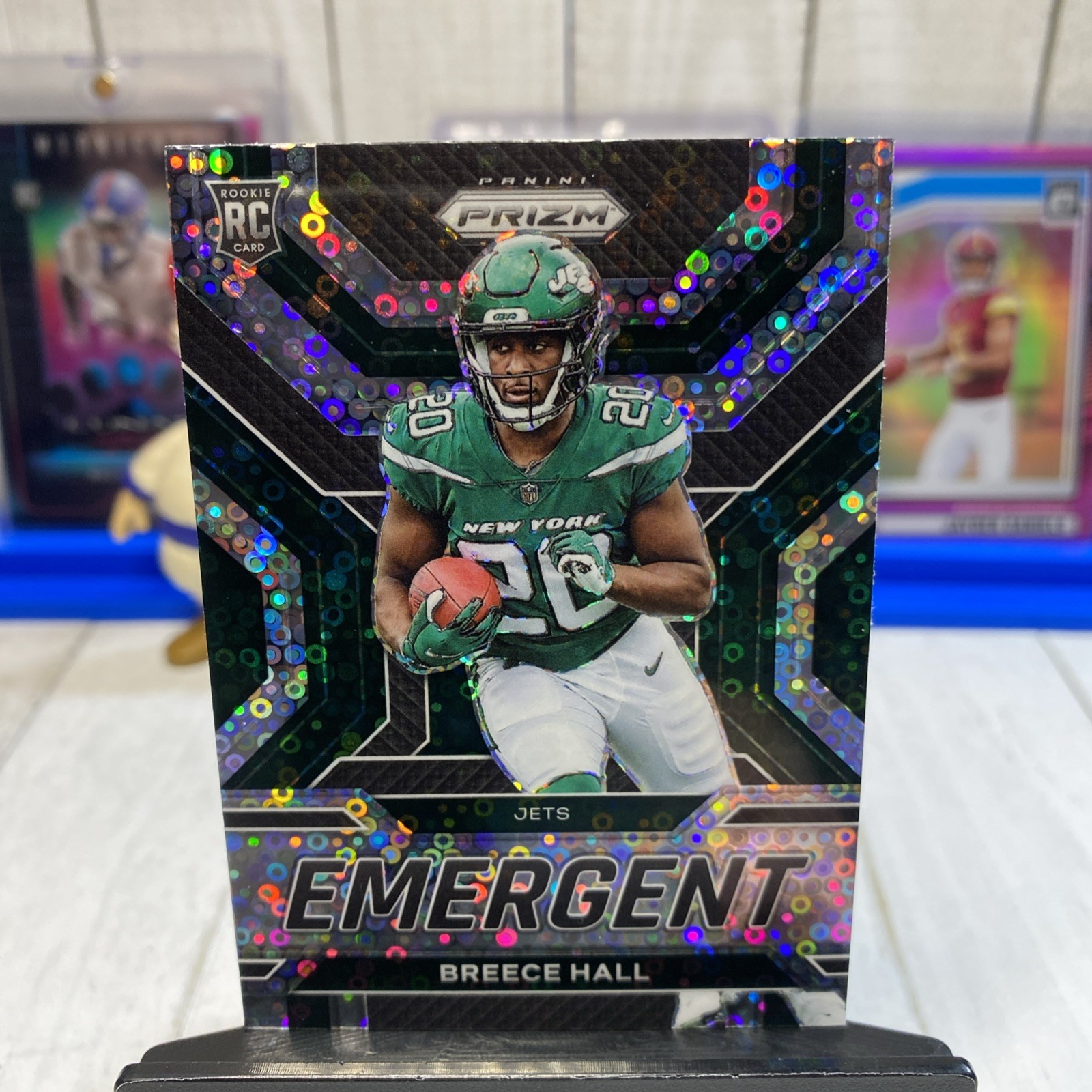 2022 Panini Prizm Breece Hall Emergent No Huddle Disco Rookie RC #E-11 Jets