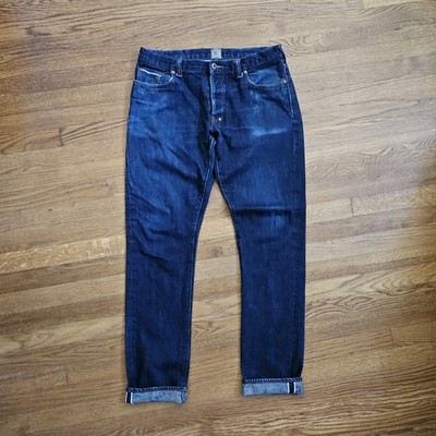 PRPS Rambler Selvage Jeans Men's 34x34 Distressed Button Fly  Indigo Blue Wash 