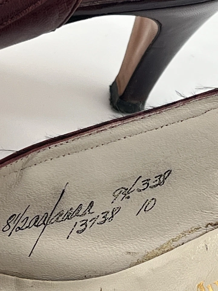 Tacones Johnston & Murphy para mujer 8,5 AA cuero borgoña punta abierta Foto 3 de 4