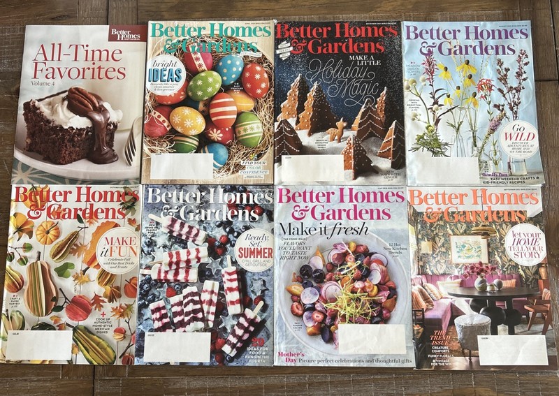 Lot of 8 Better Homes & Gardens Magazines & Recipe Booklet 2013-2022