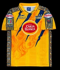 Tigres UANL 1999/00 Home Jersey Yellow Carta Blanca Atletica Large