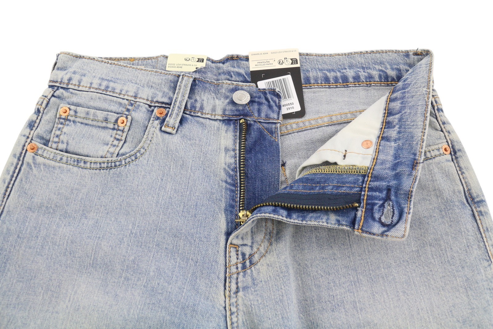 Levi's 405 Men's Shorts W29 Denim Blue Faded Zip Front Big E image 5