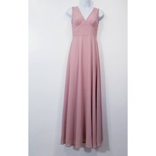Anthropologie BHLDN Women size XS Pink Blush Wedding Bridesmaid Dress Long Gown
