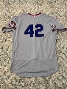 Keibert Ruiz Game-Used & Autographed Jackie Robinson Day Nationals Jersey