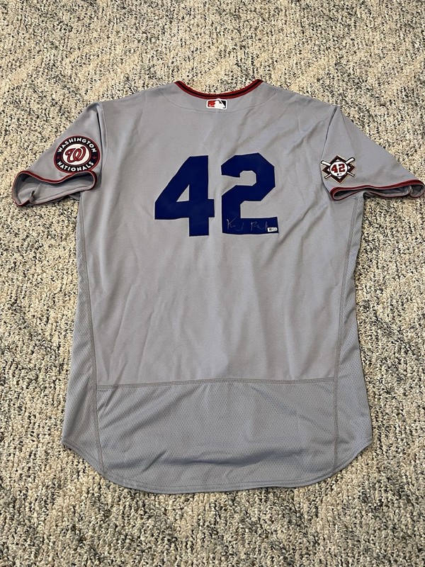 Keibert Ruiz Game-Used & Autographed Jackie Robinson Day Nationals Jersey