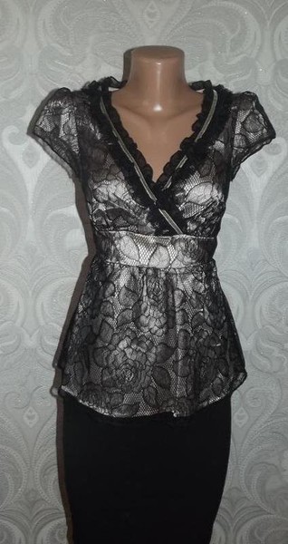 Women Jasper Conran Shirt Black Satin 36 / S / 44