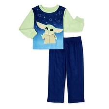 Star Wars The Mandalorian Baby Yoda Boys Flannel Pajama Set, Size 4T NEW