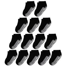 Non Slip Toddler Ankle Socks with Grips for Baby Girls Boys, 14 Pairs 1-3 Years