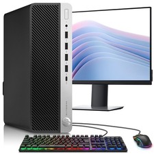 HP EliteDesk 705 G4 SFF Desktop PC AMD Ryzen 5 16GB 512GB SSD 24" Wi-Fi Win 11