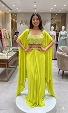 Indo Western Dress Bollywood Indian wedding designer party women mirror work new