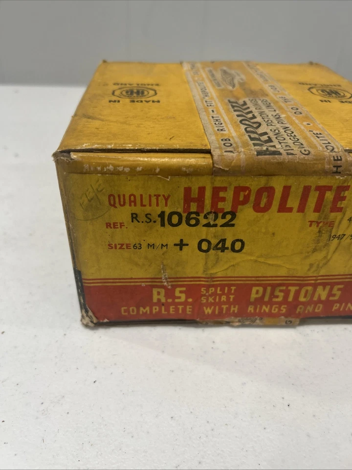 ПОЛНЫЙ КОМПЛЕКТ ПОРШНЕЙ HEPOLITE RS 10622 +040 HILLMAN 1947 1949 НОВЫЙ 63 М/М - Изображение 2 из 4